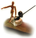 Illustrator Manikin with ink quill